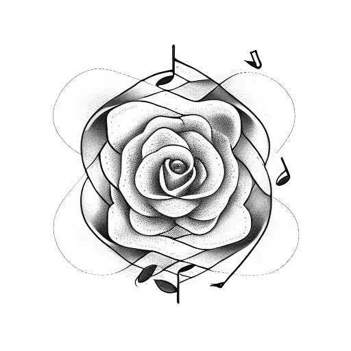 Music Notes Intertwined With Flowers