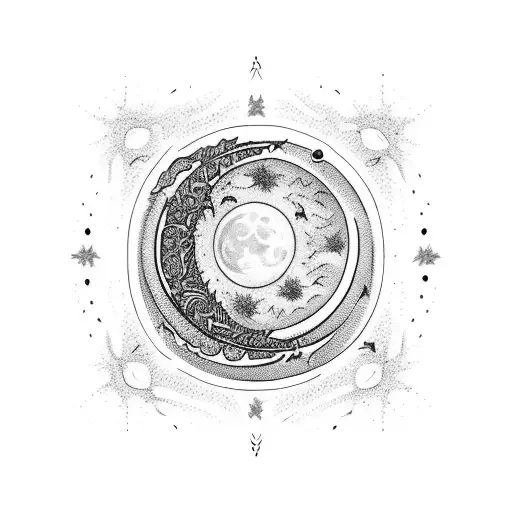 Twilight Autumn Moon