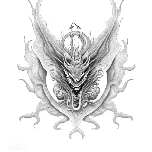 A Music-themed Car Engine With Intricate Dragon Details