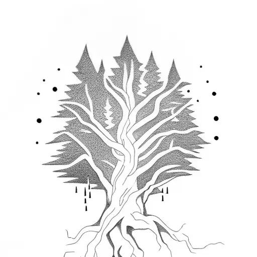 Lighting Bolt Hitting Tree