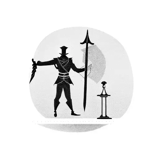 A Silhouette Of A Lawyer Holding A Sword Of Truth