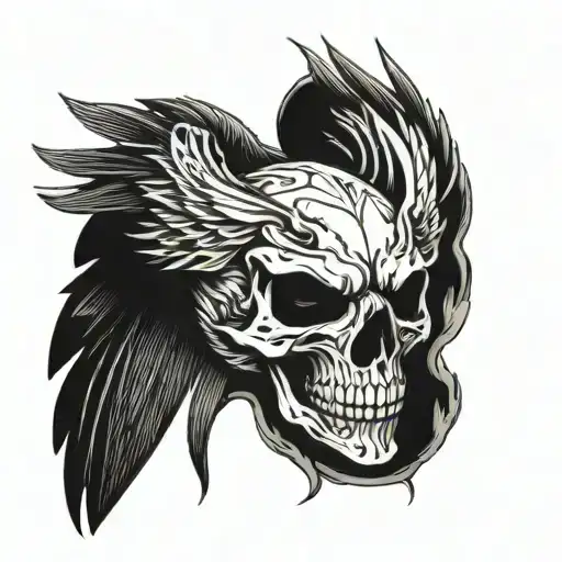 Mean Eagle Skull Face