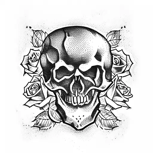 Skull In Rose
