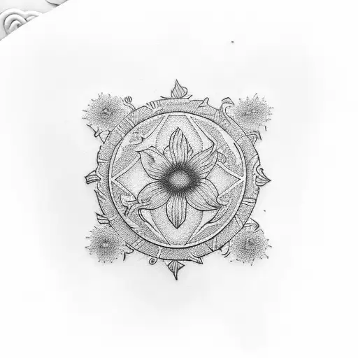 An Emt Symbol Surrounded By Baby's Breath Flowers