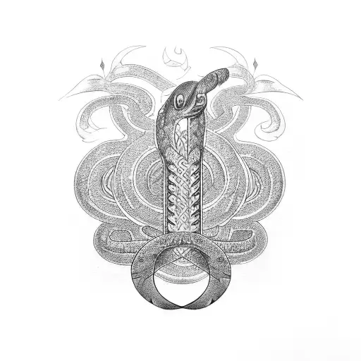 Polynesian-inspired Psychedelic Snake