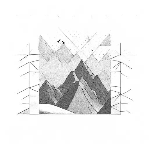Illustrate A Mountain Landscape With Hidden References To Art Galleries And Museums
