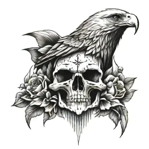Eagle Skull In Bone