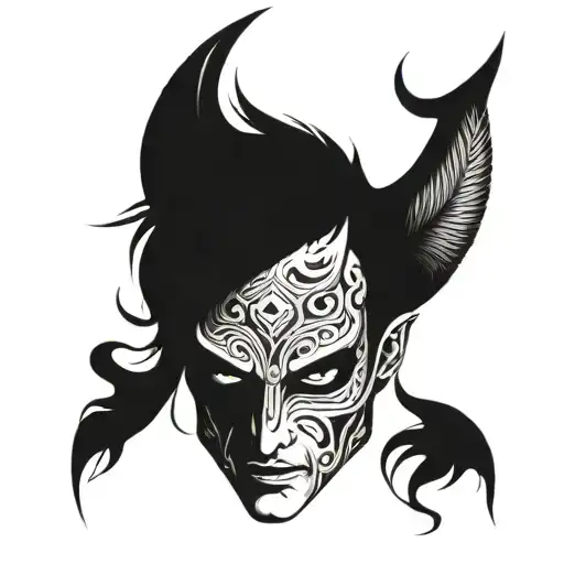 Demon Mask On The Sleeve