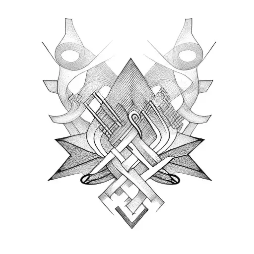 Music Notes Intertwined With Mountain Peaks