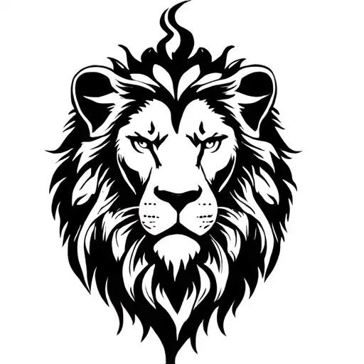 Lion Head With Bd Initials Intertwined