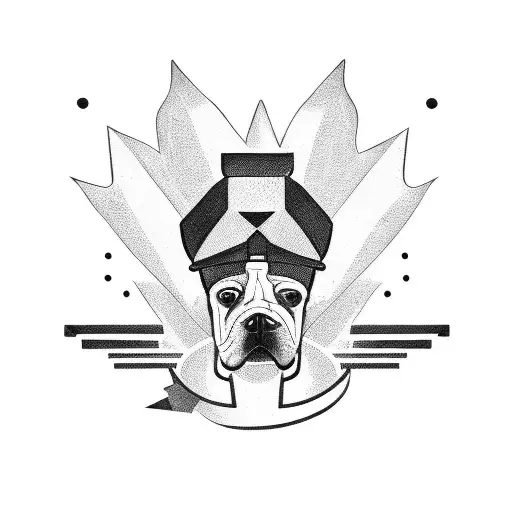 A Minimalist Tattoo Of A Dog Wearing A Nascar Helmet