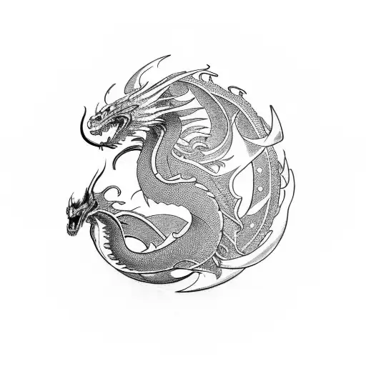 Combine The Elden Ring Logo With A Dragon In A Surrealistic Japanese Style