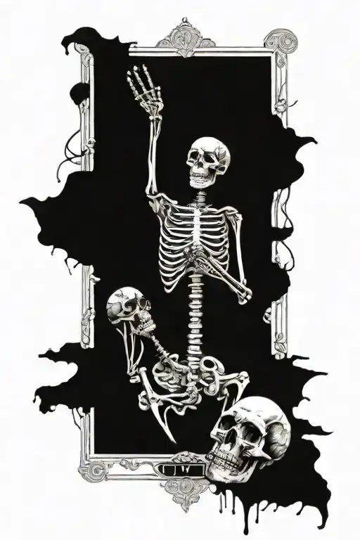 The Lovers Tarot Card Skeletons