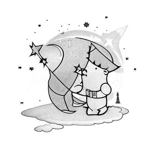 The Little Prince Sitting On A Shooting Star