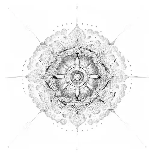 A Psychedelic Mandala With A Tree At Its Center Surrounded By Melted Fluid Patterns