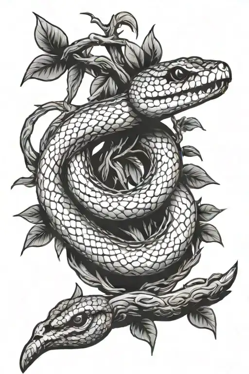Snake Wrapping Around Branch