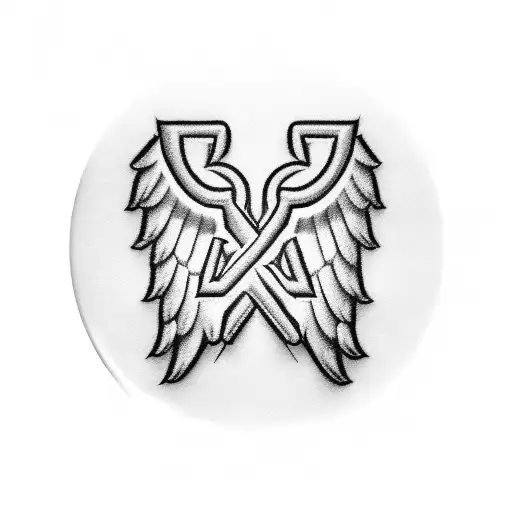 A Baseball With Angel Wings And The Initials Of The Client's Boyfriend