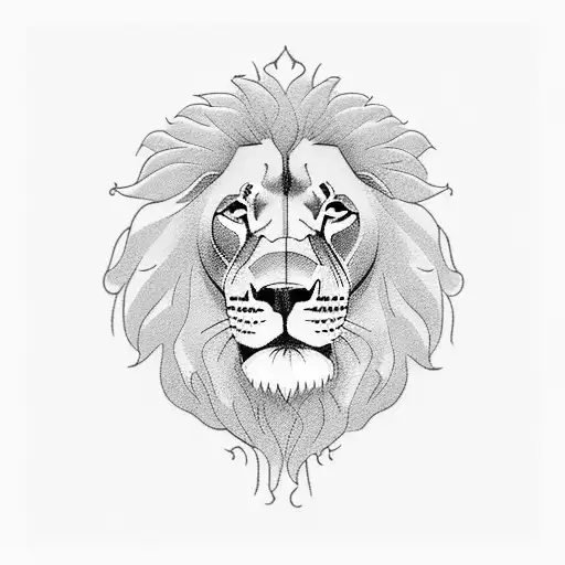 Dog And Lion Touching Paws