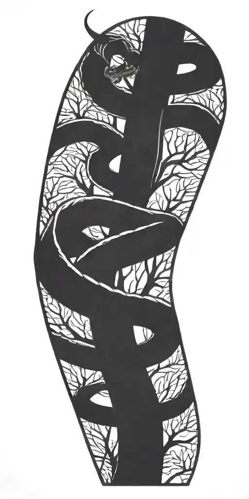 Tree Branch With Cobra Wrapping Around It