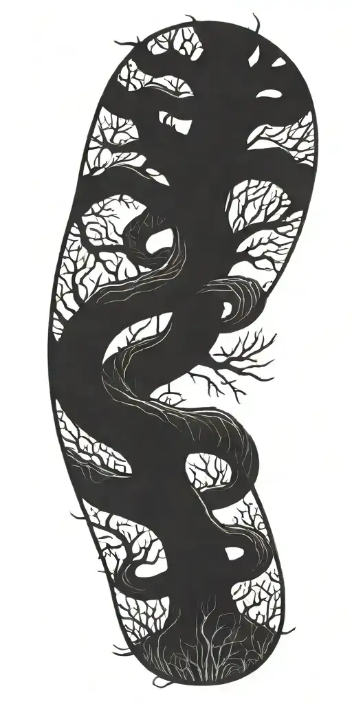 Dead Tree With Cobra Wrapping Around It