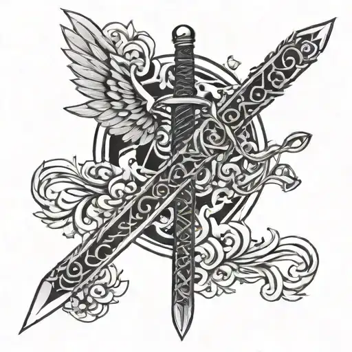 Japanese Sword With Wings