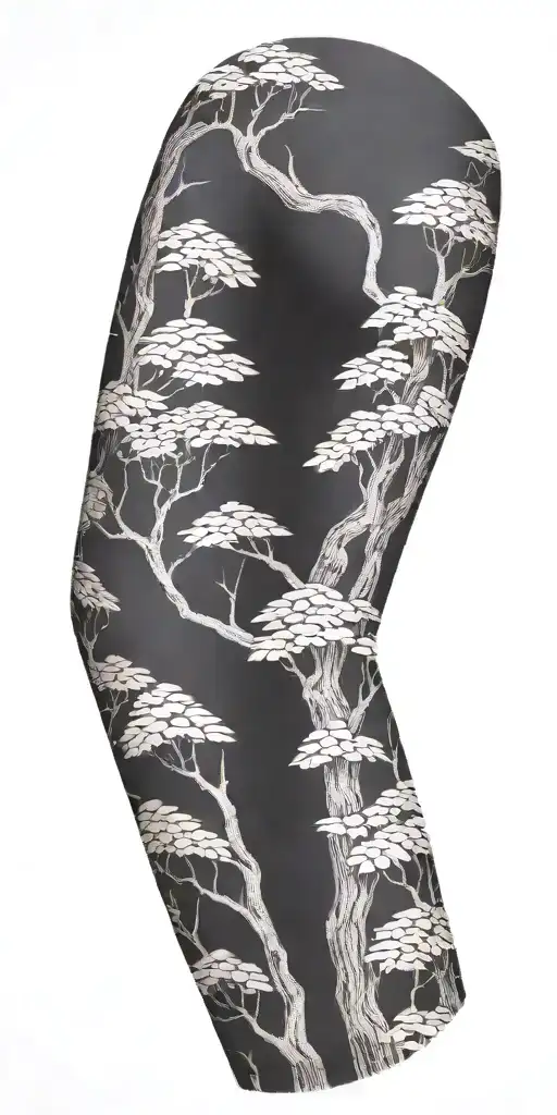 Tree Bark Arm Sleeve With Snake