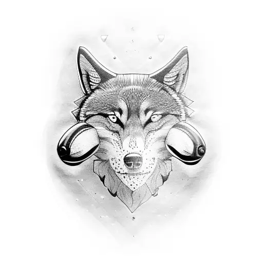 A Boxing Glove With The Head Of A Wolf