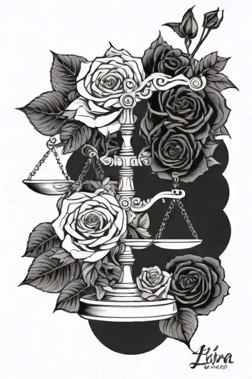 Libra Zodiac Sign And Roses