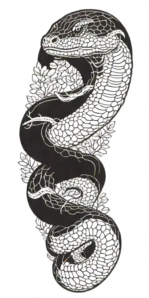Cobra Wrapping Around Tree Branch