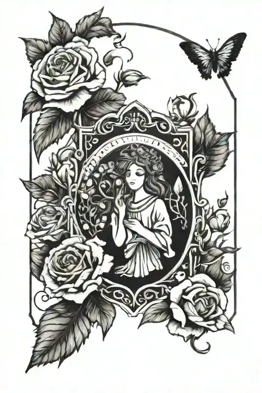 The Lovers Tarot Card And Flowers