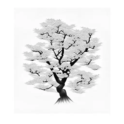 Japanese Style Cherry Blossom Tree