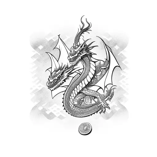A Dragon Surrounded By Stacks Of Money And Investment Charts