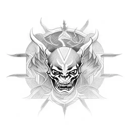 Demonic Symbols In A Line