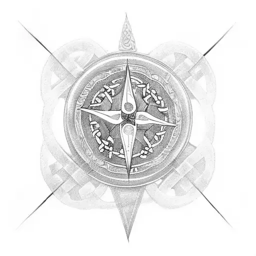 Moral Compass Breaking Apart With Celtic Knot Design