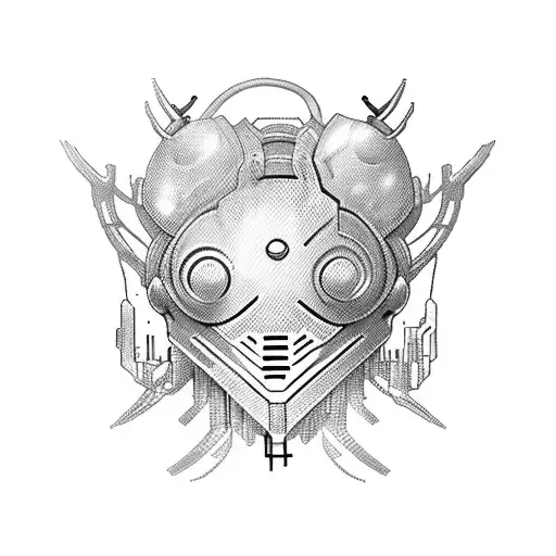A Combination Of The Hollow Knight Character And A Futuristic Cyberpunk Setting