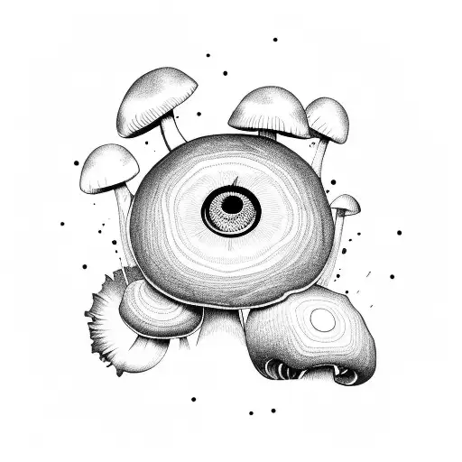 Abstract Mushroom With Creepy Eyes