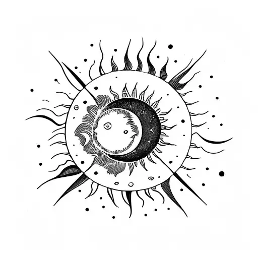 Moon And Sun In Cosmos