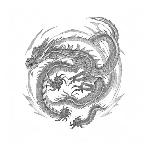 An Asian Dragon With Ringed Eyes
