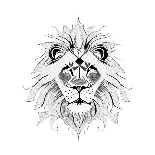 A Fierce Lion Standing In Front Of A Medieval Castle