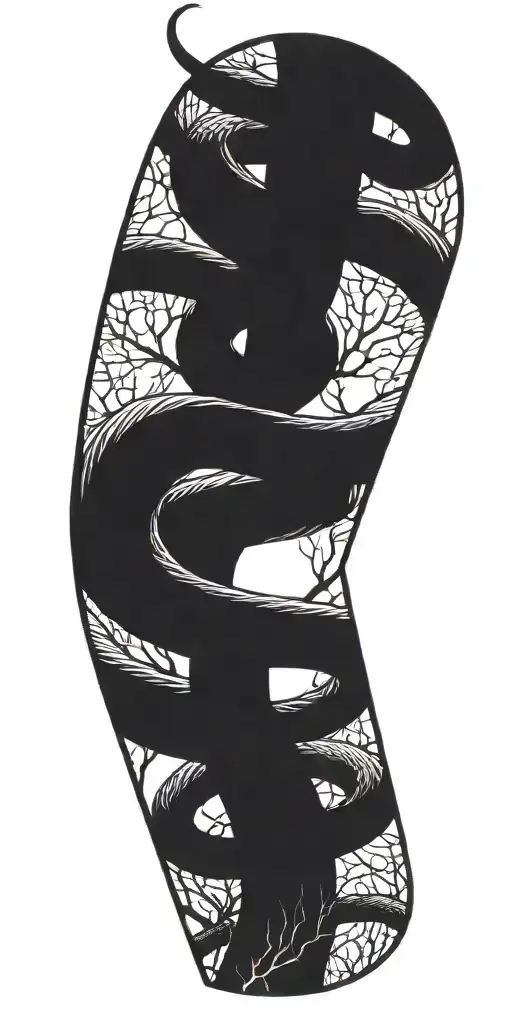 Tree Branch With Cobra Wrapping Around It