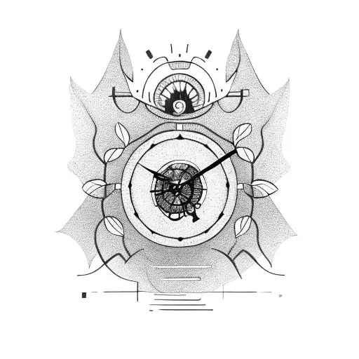 A Clock Mechanism With Branches And Roots Symbolizing Family Connections