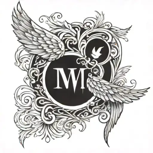 Letra A Con Alas De Angel Wings