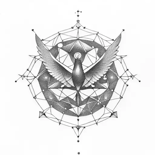 A Constellation Of Zodiac Signs Forming A Peaceful Dove