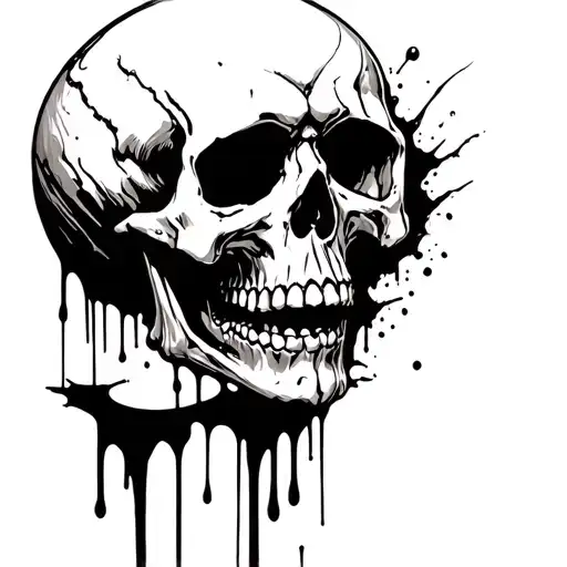 Crying Skull With Blood Dripping