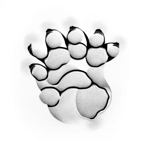 A Minimalist Tattoo Of A Dog Paw With Hidden Coding Symbols Incorporated Into The Design