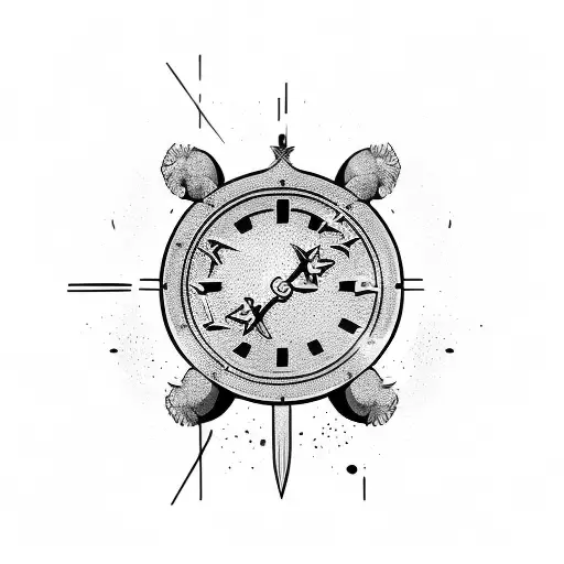 Fighting Warrior With A Clock Face Shield