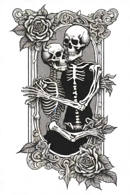 The Lovers Tarot Card Two Skeletons