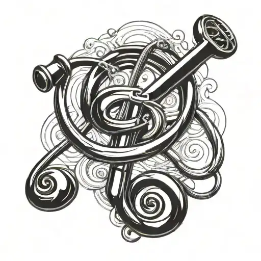 A Stethoscope Intertwined With A Treble Clef Symbol