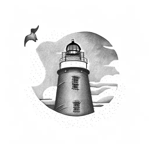 Coastal Hill With Lighthouse And Three Crosses