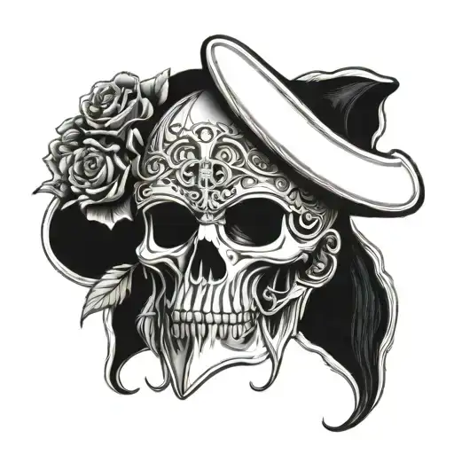 Skull Wearing Theoden's Helmet Lotr With Roses